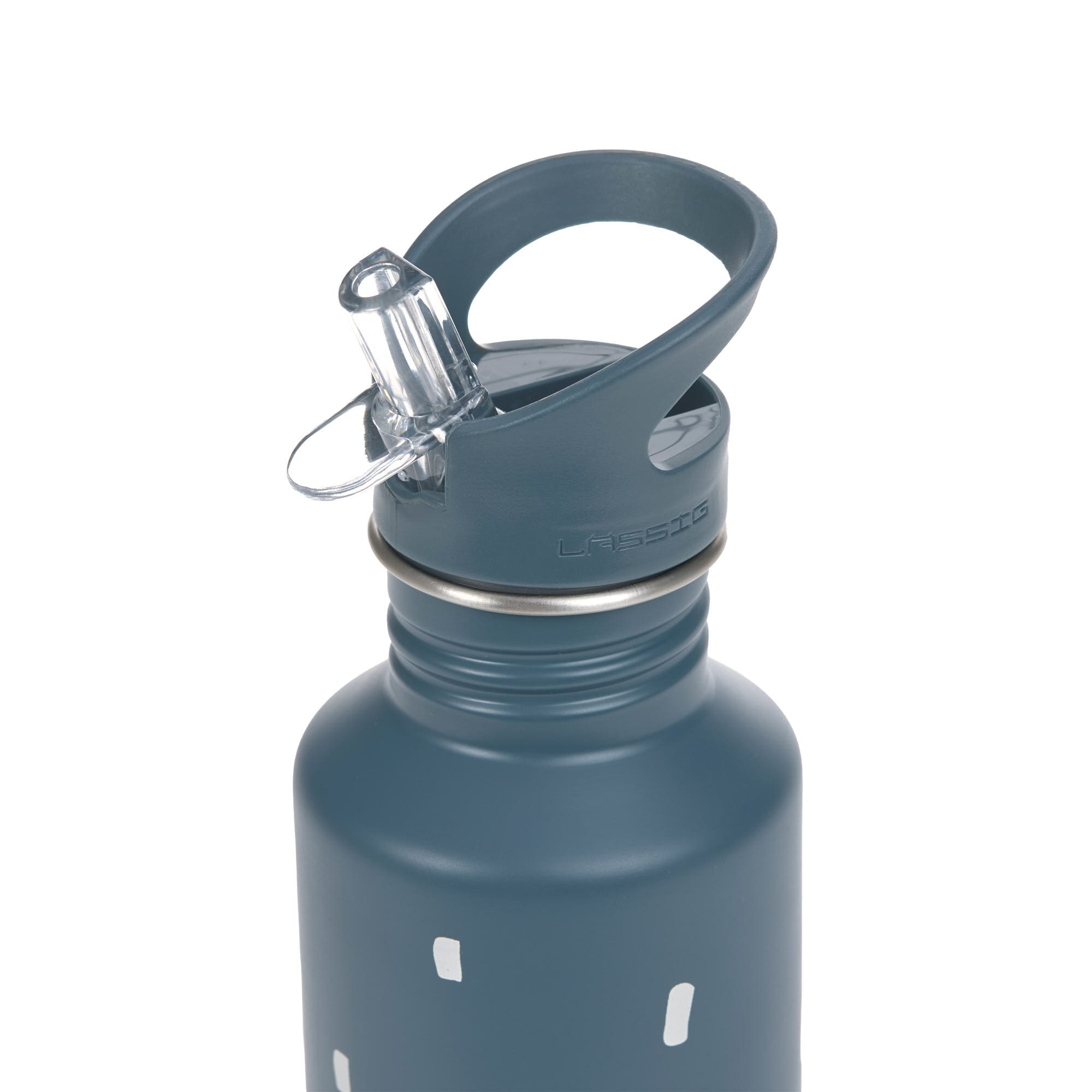 Lässig "Edelstahl Kinder Trinkflasche - Happy" Dunkelblau