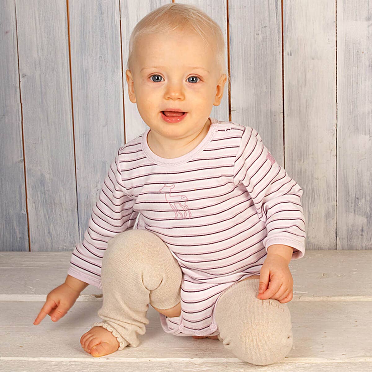 Merino-Babystulpen uni creme