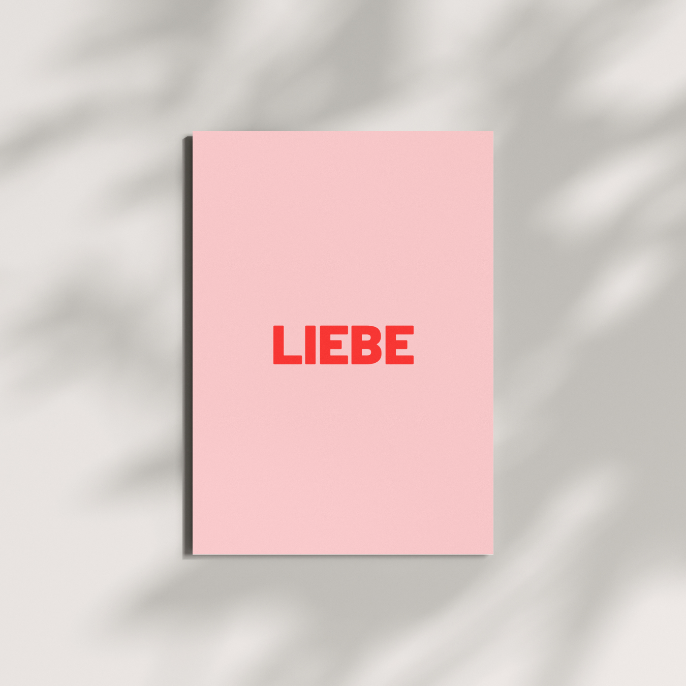 Postkarte - LIEBE: Rosa-rot