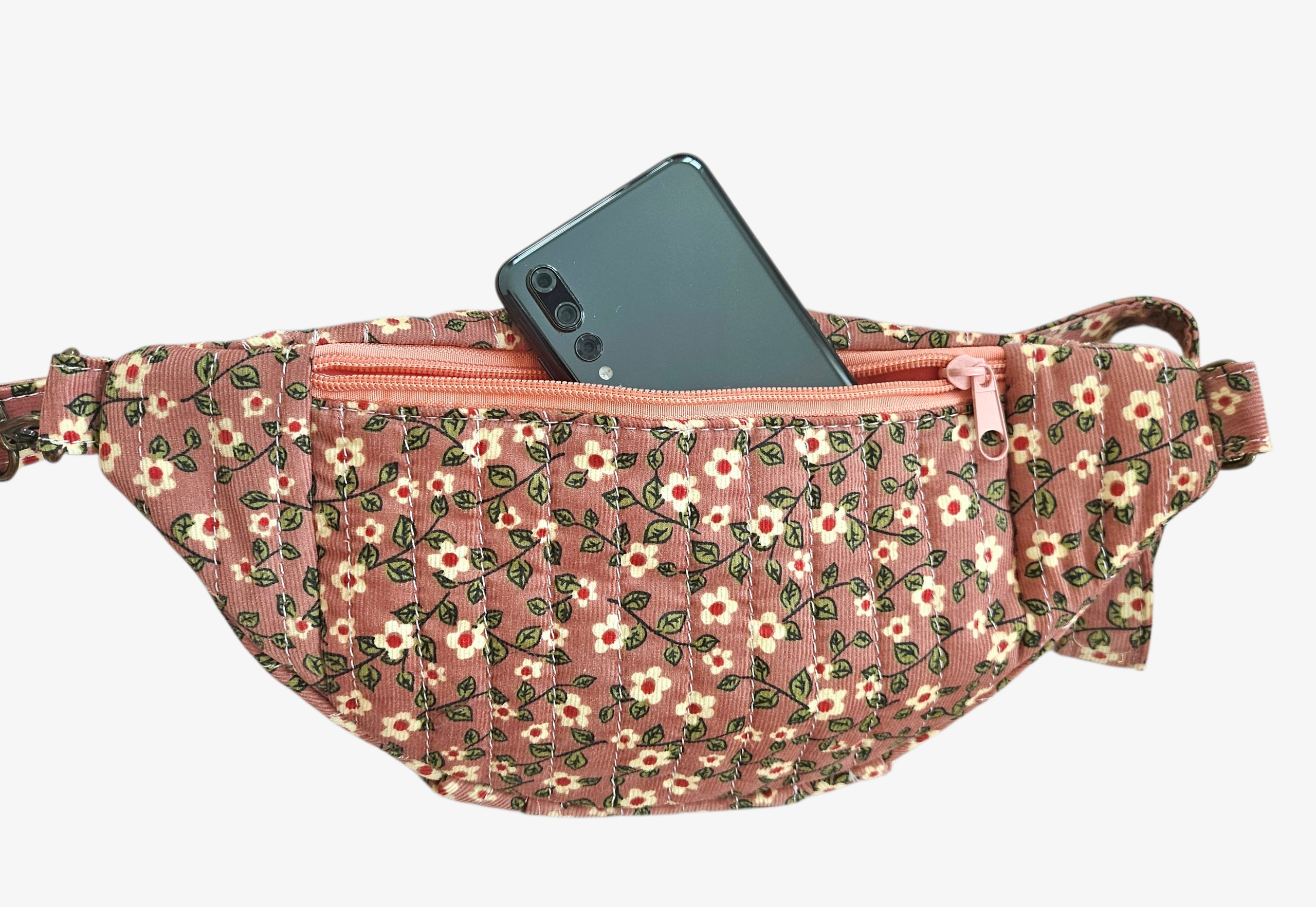 Bauchtasche aus Jacquardstoff: Bleu
