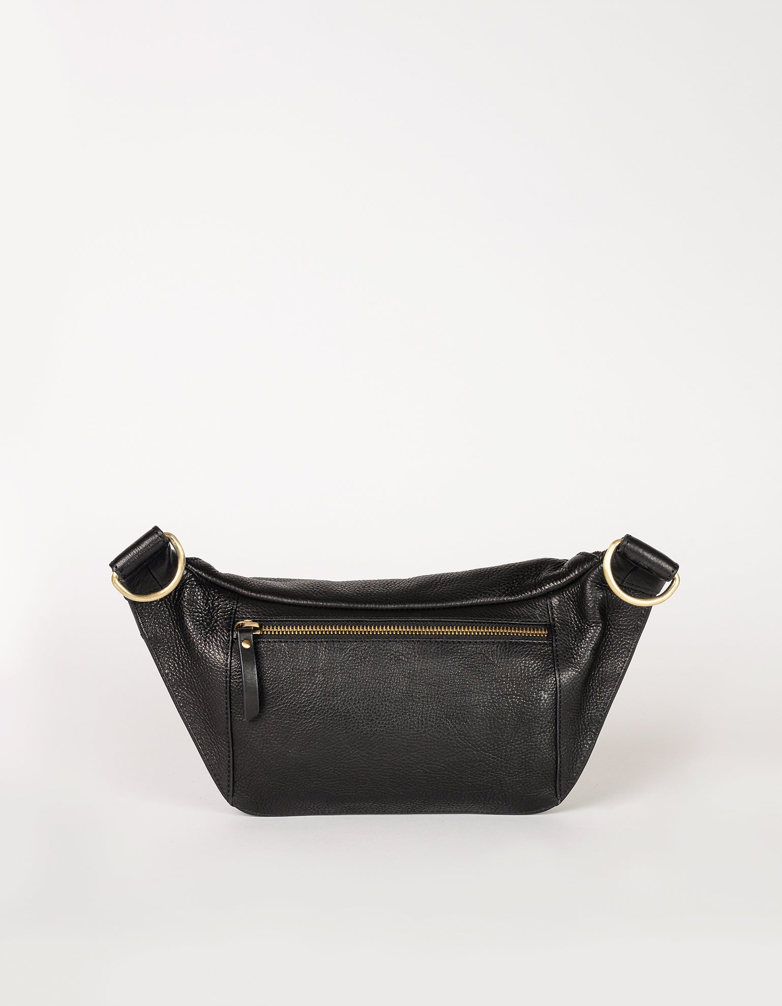 O MY BAG Drew Bum Bag - Black Soft Grain Leather