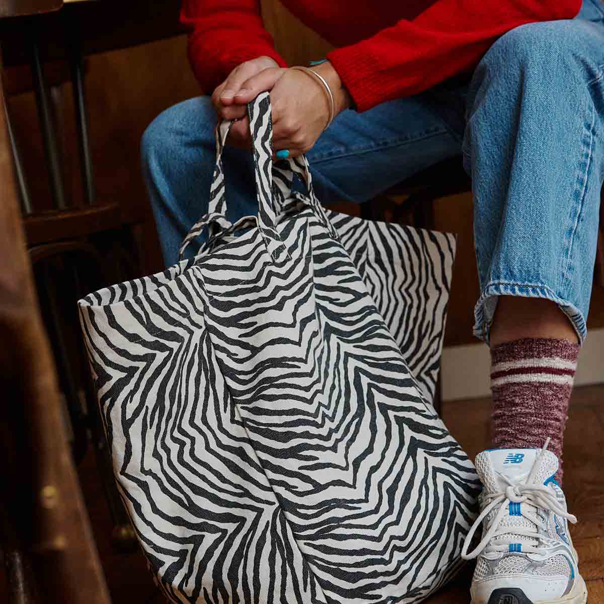 TASCHE ELISA ZEBROU GREIGE: GREIGE / ZEBROU