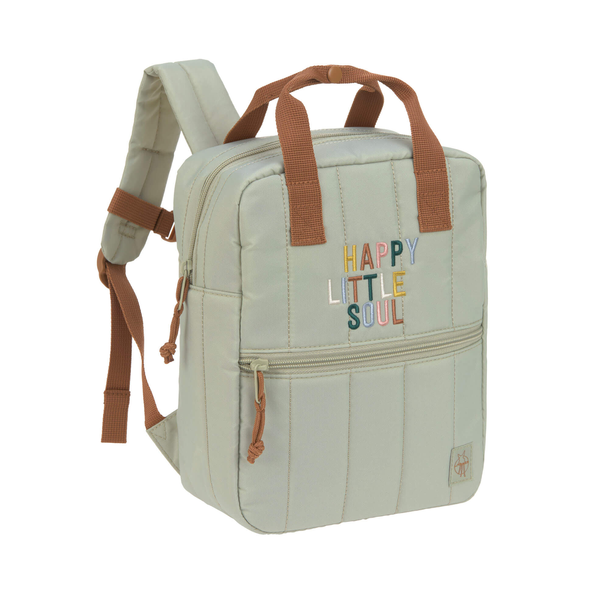 Lässig "Kindergartenrucksack Square - Little Gang" Light Khaki
