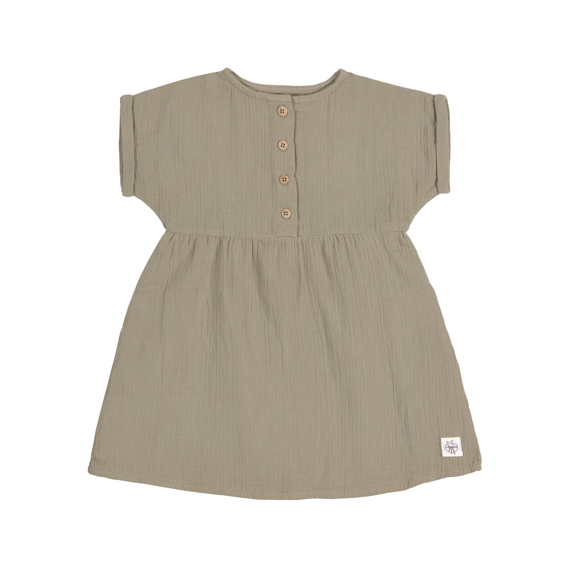 Lässig "Kinderkleid - Bio Baumwolle" Oliv