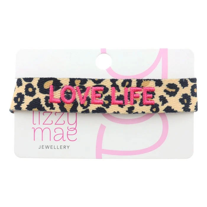 Lot83 Armband "Love Life" Beige/Leopard