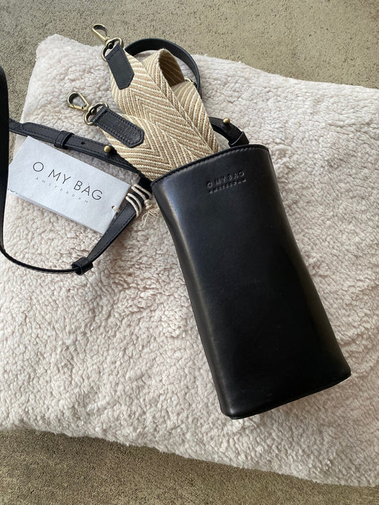 O MY BAG Charlie Phone Bag - Black Classic Leather