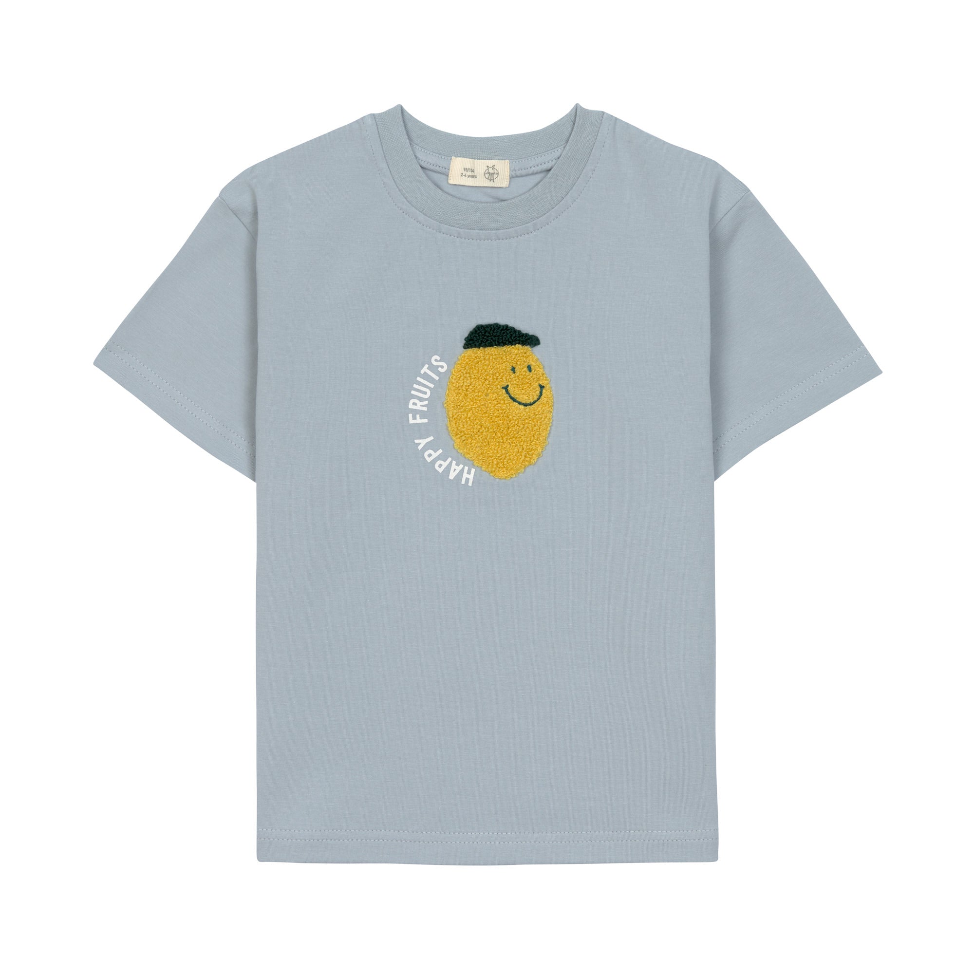 Lässig "Kinder T-Shirt - Bio Baumwolle - Little Gang" Zitrone Hellblau
